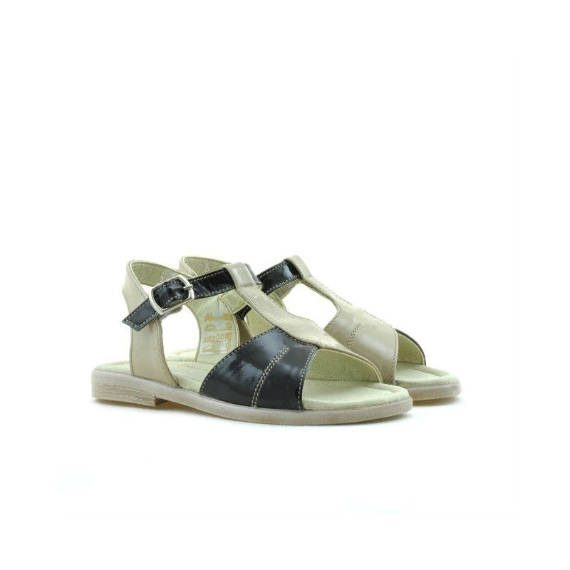 Pienten lasten sandaalit 40c beige+mustalakka