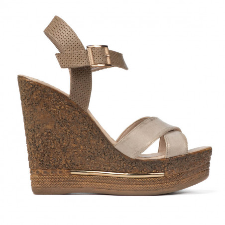 Naisten sandaalit 5078 beige+kulta