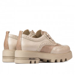 Naisten rento kengät 6047 beige yhdistettynä