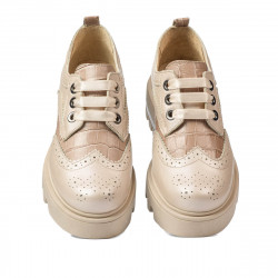 Naisten rento kengät 6047 beige yhdistettynä