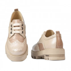 Naisten rento kengät 6047 beige yhdistettynä