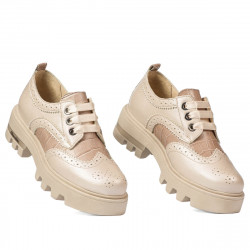 Naisten rento kengät 6047 beige yhdistettynä