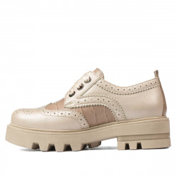 Naisten rento kengät 6047 beige yhdistettynä