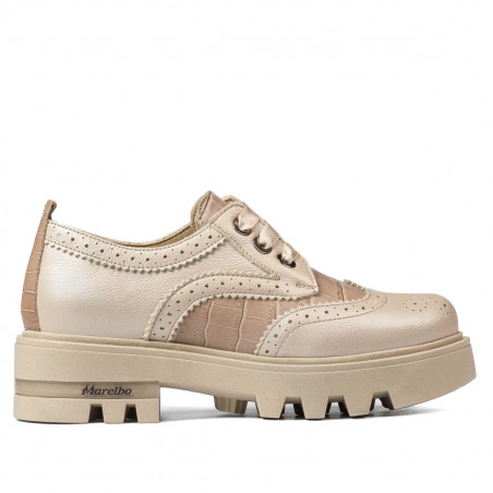 Naisten rento kengät 6047 beige yhdistettynä
