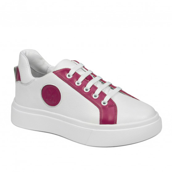 Naisten urheilukengät 6073 valkoinen+fuksia