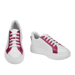 Naisten urheilukengät 6073 valkoinen+fuksia