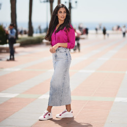 Naisten urheilukengät 6073 valkoinen+fuksia lifestyle