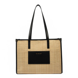Naisten olkalaukku 031g yhdistetty raffia