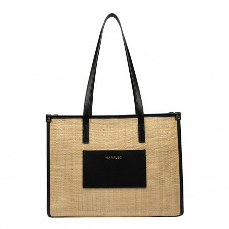 Naisten olkalaukku 031g yhdistetty raffia