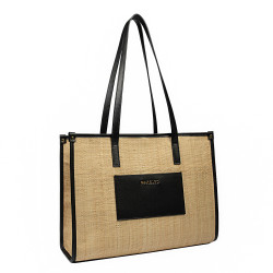 Naisten olkalaukku 031g yhdistetty raffia