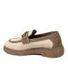 Naisten casual-kengät 6092 beigeä raffia-yhdistelmää