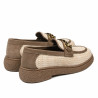 Naisten casual-kengät 6092 beigeä raffia-yhdistelmää