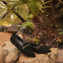 Naisten ballerina 1327 musta mokkanahka lifestyle