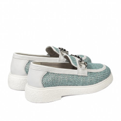 Naisten casual-kengät 6092 raffia sininen yhdistettynä