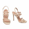Naisten sandaalit 1345 beige mokkanahka