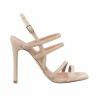 Naisten sandaalit 1345 beige mokkanahka