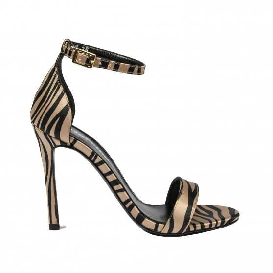 Naisten sandaalit 1349 satiini beige seepra
