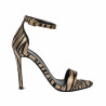 Naisten sandaalit 1349 satiini beige seepra
