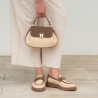 Naisten casual-kengät 6092 beigeä raffia-yhdistelmää lifestyle