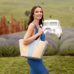 Naisten rantakassi 044g 01 blue sky+rafia lifestyle