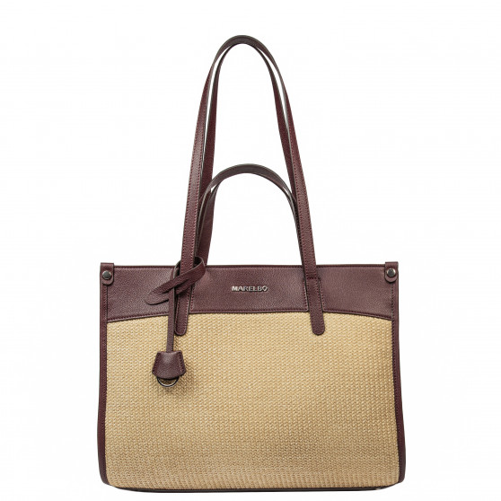 Naisten rantakassi 045g 01 viininpunainen+raffia
