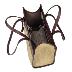 Naisten rantakassi 045g 01 viininpunainen+raffia