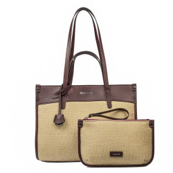 Naisten rantakassi 045g 01 viininpunainen+raffia
