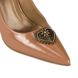 Naisten elegantit kengät 1364 beige lakkia