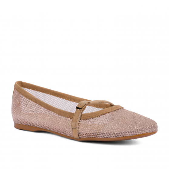 Naisten ballerinat 1369 beige yhdistettynä