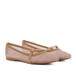 Naisten ballerinat 1369 beige yhdistettynä