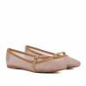 Naisten ballerinat 1369 beige yhdistettynä