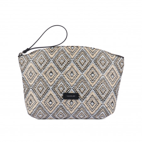 Naisten käsilaukku 213g 01 raffia noir